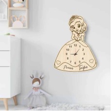 Kız Çocuk Odası Dekoratif İsimli Prenses Duvar Saati