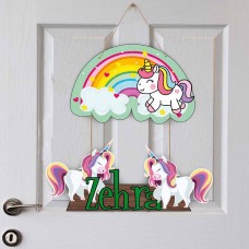 Unicorn At Kız Çocuk Odası Kapı Süsü