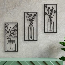 Saksı Çiçek 3’lü Dekoratif Tablo